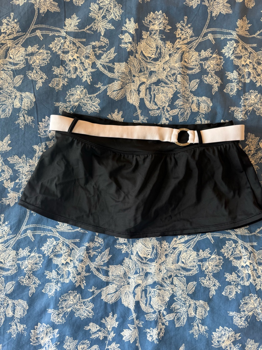 Vintage Nike Black Swim Skirt Coverup with White Contrast Waistband